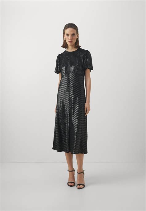 michael kors black sequined dress|Michael Kors black pleated dress.